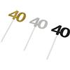 Mopec A040 Pic 40 anni stdo.Argento/Oro/Nero Glitter, Confezione da 12, Cartoncino, Multicolore, Taglia Unica