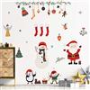 Ambiance Sticker Adesivi Natalizi | Adesivo Babbo Natale e Elementi di Natale - Decorazione Murale Feste di Natale | 60x80 cm
