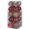 Galileo Casa Set 20 palle di Natale assortite Ø 6 cm, lucide, satinate e glitterate, Santa's House