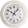 H&H Orologio da Parete, Blanch, Legno Bianco, Tondo, 40 cm
