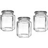 Premier Housewares Barattolo Esagonale in Vetro, 780 ml, 11x11x13