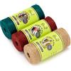 La cordeline Lotto di 3 corde iuta naturale, 2 mm ±160 m, colore naturale, verde, rosso lampone