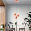 Opviq Elegante chandelier arancione, corpo in metallo, diametro 40 cm, altezza regolabile 75-114 cm, 3 prese E27, perfetto per spazi moderni, IP20