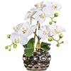 Gasper Pianta artificiale Phalenopsis in un vaso ovale, colore: bianco, altezza: 30 cm, 1717300-40