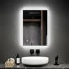 EMKE Specchio da bagno a LED, 50 x 70 cm, con illuminazione, 6500 K, bianco freddo, specchio da parete con interruttore touch + antiappannamento, IP44, risparmio energetico A++
