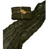 Halbach Seidenbänder Runner da tavolo, larghezza 70 cm, lunghezza 300 cm, lavabile per matrimoni, compleanni o come decorazione da tavolo, tovaglia sottile effetto cotone, colore: verde scuro