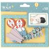 Toga DRAEGER PARIS 1886 Naissance-Leonard & Josephine Set di 10 cornici, Carta, Multicolore, 10 x 15 x 0,1 cm