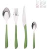Galileo Casa 2197261 louvre Posate 24 pz Verde, Acciaio + Plastica