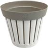 Ecoplast | Vaso Fiori Kreta in Plastica Riciclata, Coprivaso per Piante, Bianco&Tortora, 18x18,5, Made in Italy