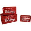F.G.F. Import Export Cassette Legno 3pz Rosso 05582, Come Foto, Taglia Unica