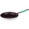Baldassare Agnelli Pentole Agnelli Linea Cookware System Padella Svasata Bassa con Manico Tubolare Inox Cool, Diametro 24 cm, Argento/Verde