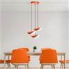 Opviq Elegante chandelier arancione, corpo in metallo, diametro 50 cm, altezza regolabile 75 - 106 cm, 3 prese E27, perfetto per spazi moderni, IP20