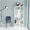HOMEMANIA Libreria Bora - con Ripiani, Mensole - da Ufficio, Soggiorno - Bianco in Legno, 70 x 22 x 156,6 cm
