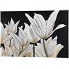 Pintdecor Tulipani Quadro, Legno/Tela, Bianco, 120 x 80 cm, Made in Italy