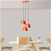Opviq Elegante chandelier arancione, corpo in metallo, diametro 45 cm, altezza regolabile 45 - 114 cm, 3 prese E27, perfetto per spazi moderni | IP20 Rated