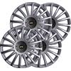 Simoni Racing GP/15, Set 4 Copricerchi universali Grand Prix da 15 pollici, Copriruota auto Grigio Silver