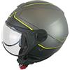 CGM Casco demi jet visiera sagomata, 107G FLORENCE WAY, Antracite Giallo fluo satinato, XXS (51-52cm)