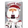 Afie Biglietto di Babbo Natale allegro Natale argento lucido con busta bianca, formato 12 x 17,5 cm, motivo: gatto cane e animali cappello cappello berretto regalo inverno migliori auguri fine anno per