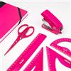 MILAN® Pack regole disegno tecnico, cucitrice, forbici ufficio e taccuino, serie acid rosa