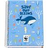 Dohe - Quaderno A5 (copertina ricoperta - interno 5 mm) - WWF - Save our Oceans