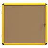 Bi-Office Bachecha In Sughero Utrabrite, Superficie in Sughero, Con Cornice In Aluminio Giallo, 9 x A4, Chiusura a Chiave