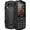 Hammer, Telefono resistente con tasti Batteria 3000mAh IP68 SOS, Nero