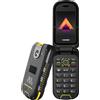 Hammer, Telefono a conchiglia rinforzato Doppio schermo SOS, Nero / Giallo