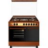 LAR.EL Cucina da 90x60 MARRONE Lar.El forno a GAS con vano porta bombola 5 fuochi a
