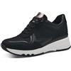 (TG. 41 EU) MARCO TOZZI Sneakers Alte Donna Tacco a Zeppa con Lacci e Zip, Black