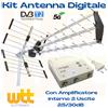 Wttelettronica Kit Antenna TV UHF Digitale Terrestre Esterna DVB-T2 Amplificatore Da Interno