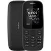 NOKIA TELEFONO CELLULARE NOKIA 105 DUAL SIM TORCIA RADIO FM TASTI GRANDI ANZIANI NERO
