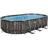 BestWay Piscina Fuori Terra 610x366x122 cm Rivestimento in Legno con Pompa