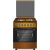 LAR.EL CUCINA 60X60 4 FUOCHI ACC. ELET FORNO ELETTRICO VENTILATO MARRONE GRIGLIE GHISA