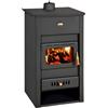 Prity Stufa a Legna Prity K2 CP W13 5.1 + 9.9 kW con Caldaia e Piastra in Ghisa