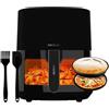 Cecotec Friggitrice ad Aria Senza Olio Cecofry Fantastik Window 5500 Pack Finestra da 5,5 L. 1500W, Tecnologia PerfectCook, 9 modalità di cottura, Touch, Regolabile 80-200°C, Finestra, Cottura 60m