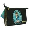 Santoro Mini Borsetta Portamonete Nera Santoro London Gorjuss Hush Little Bunny con Zip
