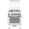 Glem Gas Cucina a Gas con Forno a Gas 4 Fuochi 60x60 Coperchio Bianco SA664VWH Glem Gas