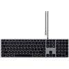 Satechi, Tastiera Slim W3 cablata USB-C QWERTY retroilluminata con tastierino