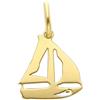 CIONDOLO PENDENTE IN ORO GIALLO 18K 750,BARCA A VELA, LUNGHEZZA 12 MM