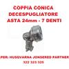 Coppia Conica Decespugliatore Husqvarna JONSERED PARTNER 7 denti - asta Ø 24mm