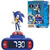 Lexibook, Sonic The Hedgehog, Sveglia con Luce Notturna di Sonic, Suoni e Melodie, Schermo LCD Retroilluminato, Luminoso, Snooze, Blu, RL800SN