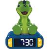 Lexibook - Dinosauro sveglia notturna, sveglia per bambini e bambine, blu/verde - RL800DINO