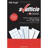 Alevar 2400 Etichette Adesive con Angoli Arrotondati, Formato 64x34 mm, 24 Etichette Bianche per Foglio, Confezione da 100 Fogli A4