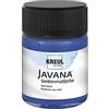 KREUL 8195 - Vernice per seta Javana in barattolo da 50 ml, blu lapis, vernice a base d'acqua altamente pigmentata e brillante, dal carattere fluido, penetra in profondità nelle fibre