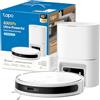 Tapo RV20 Max Plus Bianco Robot Aspirapolvere Lavapavimenti con Mappatura 5300Pa, Svuotamento Automatico Polvere 3L, Navigazione LiDAR MagSlim, Design Ultra Compatto 83mm, Controllo APP&Alexa&Google