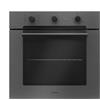 SCHOCK | Forno Industrial F609 con 9 Funzioni, 1 Griglia e 2 Leccarde, Triplo Vetro Porta Fredda, Easy to Clean, Asphalt, Manopole e Maniglia Nere Opache, Cavità XL 64 lt