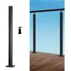 VEVOR Morsetto per Vetro, Staffa per Ringhiera in Vetro Altezza 850 m Spessore 10 mm-12 mm Morsetto per Montaggio su Vetro in Acciaio Inossidabile 304, per Balcone, Giardino, Terrazza, Scale, Nero