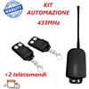 Kit Per Ricevitore Per Automazione Cancelli con 2 Telecomandi Universali 433mhz