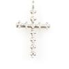 Pendente ciondolo croce in oro bianco 18 kt 750 e zirconi bianchi