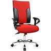 Topstar TF29US100, Sedia giravole da ufficio Two 20 Deluxe con braccioli ad altezza regolabile U2 OPA, rivestimento in tessuto, Rosso (Rot)